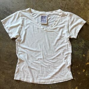 Jungmaven Paige V-Neck Hemp Cotton Washed White XS